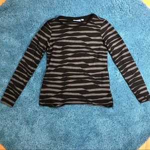 Simply Vera Wang Top Ribbed Black Grey sz S